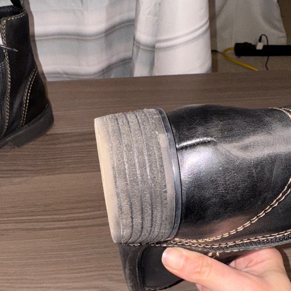 Sofft Black Leather Lace-Up Boots - Picture 7 of 9